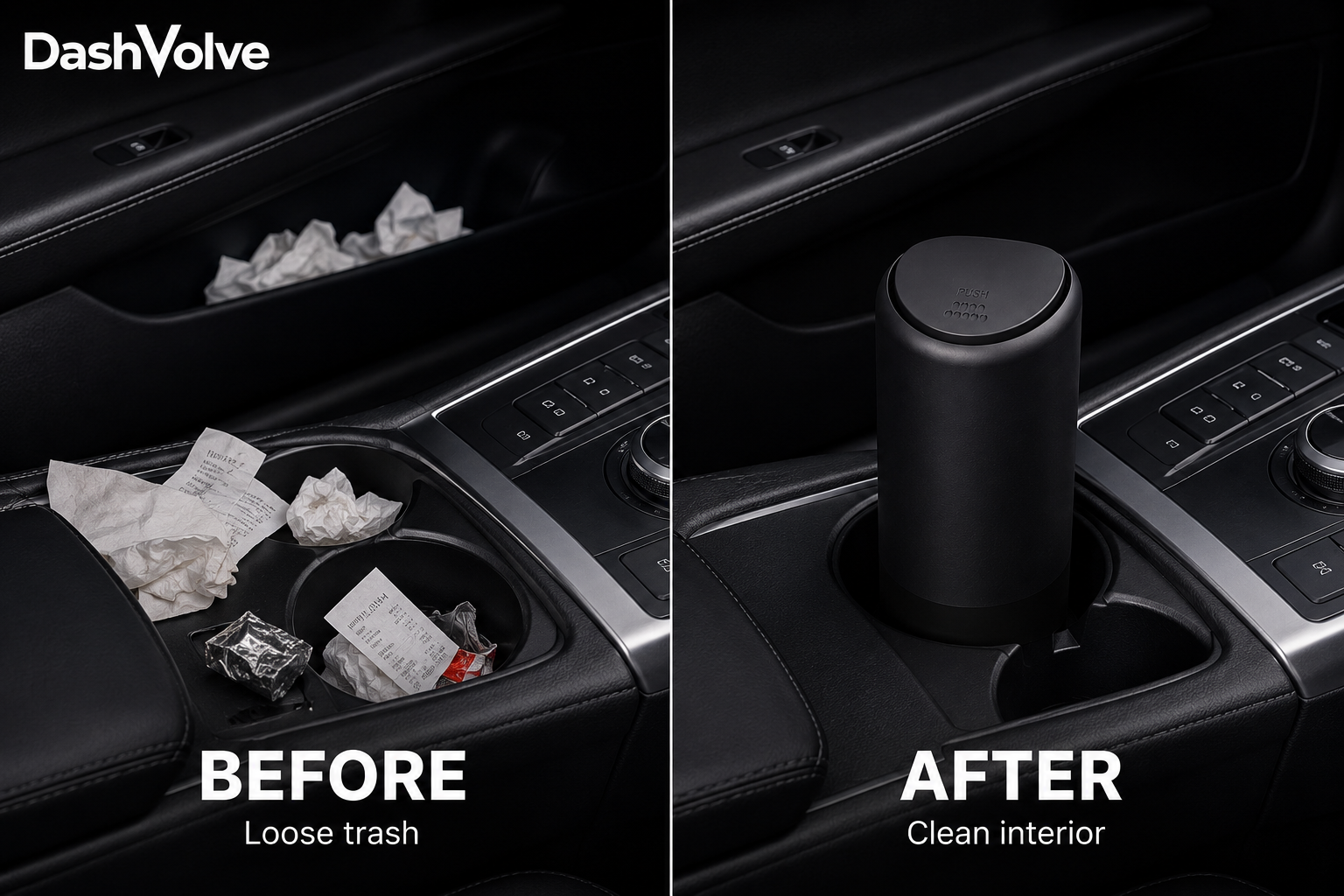 DashVolve Compact Car Trash Can