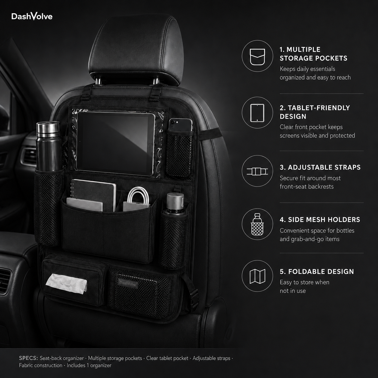 DashVolve Backseat Car Organizer